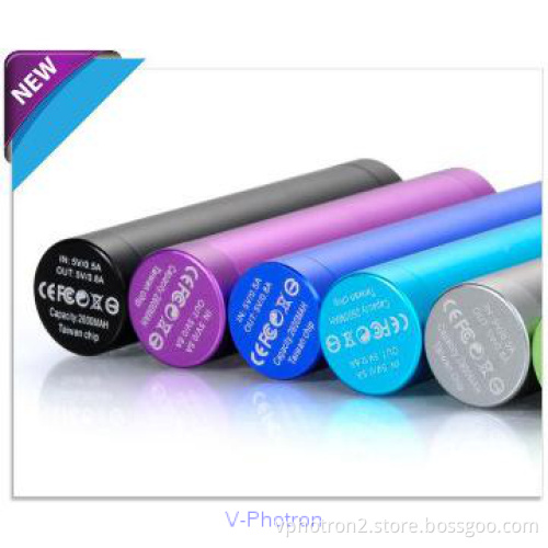 Cylindrical capacity 2600mah power bank for mobile phone